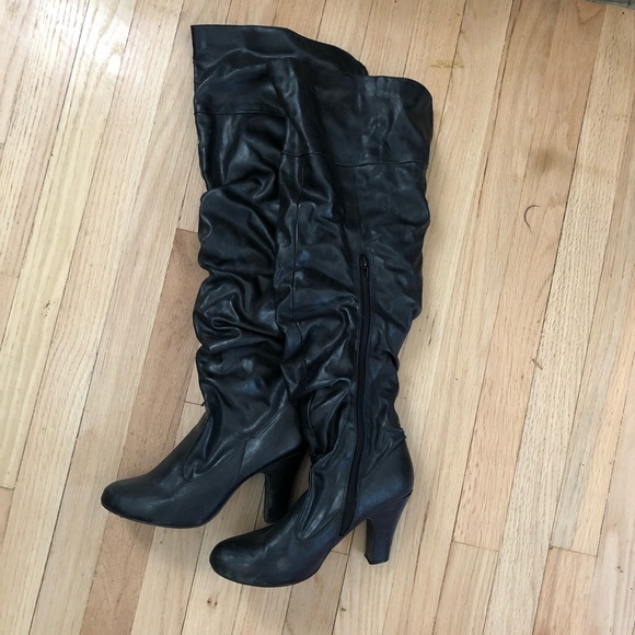 thigh high boots medium heel